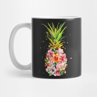 Pineapple Flowers Aloha Hawaii Vintage Hawaiian Mug